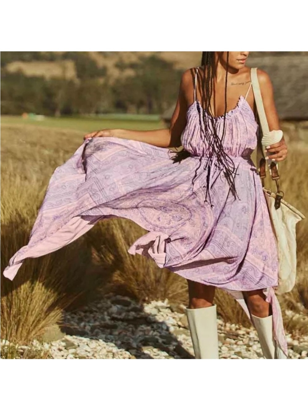 Spell & The Gypsy Collective Farrah Kerchief Sundress in Lilac